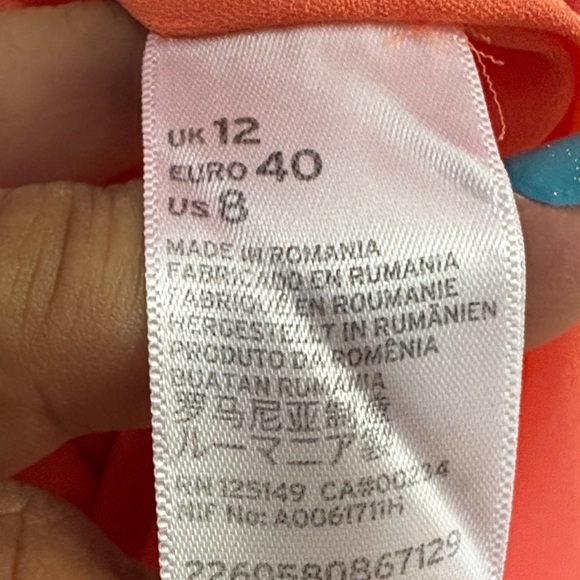 Coral Topshop Strappy Sheath lined Dress Size 8 - Picture 3 of 7